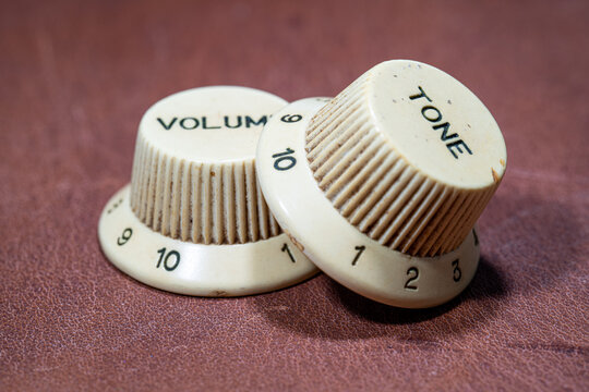 Old school guitar or bass volume and tone knobs