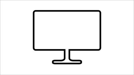 Computer monitor icon logo design template