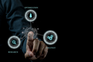 Digital marketing SEO photo concept idea with special infographic content