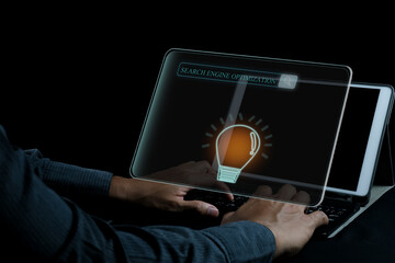 Digital marketing SEO photo concept idea with special infographic content