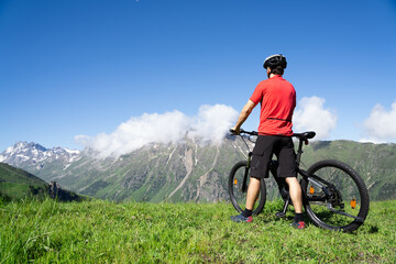 Fototapeta premium E Bike Bicycle In Austria. Mountain Ebike