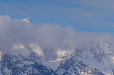 Fototapeta premium Scenic Winter Landscape in Grand teton National Park Wyoming