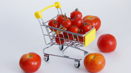 tomatoes in shopping cart