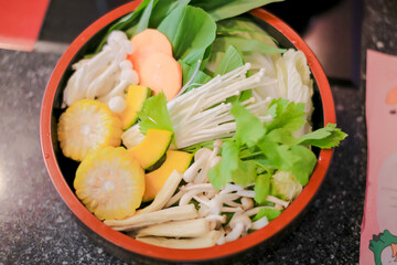 Healthy vegetable set fir suki