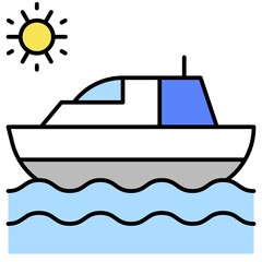 Yacht icon, Summer vacation related vector