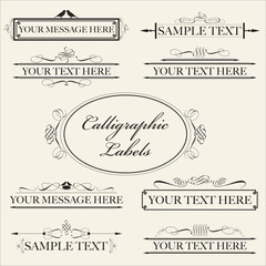 Calligraphic Labels - vector set