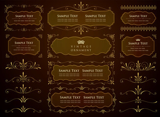 Vintage ornament set. borders and frames. 