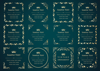 Vintage ornament set. borders and frames. 