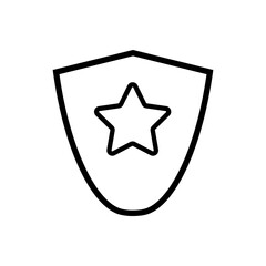 Shield outline icon. Symbol, logo illustration for mobile concept and web design.