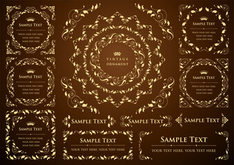 Vintage ornament set. borders and frames. 