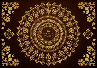 Vintage ornament set. borders and frames. 