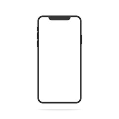 Smartphone mockup with front panel isolated on white background. Vector illustration
