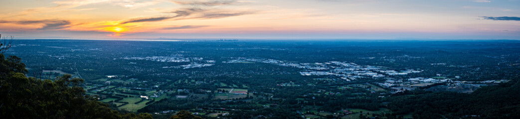 sunset over the city