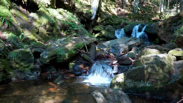 Hochfall Wasserfall bei Bodenmais im Bayerischen Wald Deutschlnad