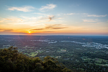 sunset over the city