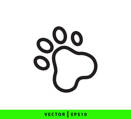 Paw print icon vector logo design illustration