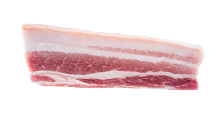 Piece of fresh pork belly on white background