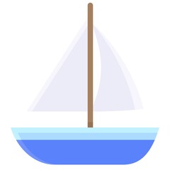 Sailing boat icon, Summer vacation related vector