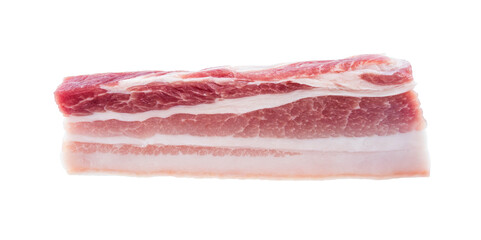 Piece of fresh pork belly on white background