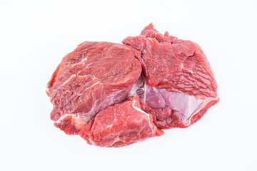 Piece of fresh Australian beef on white background