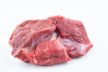 Piece of fresh Australian beef on white background