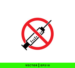 No drug icon vector logo design template