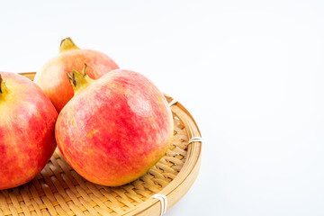 Fresh fruit pomegranate on white background
