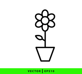 Flower icon vector logo template illustration