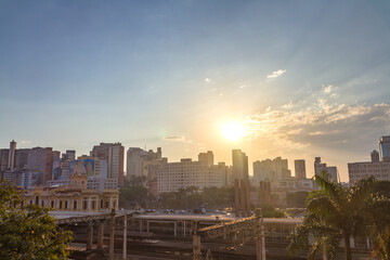 Obraz premium Belo Horizonte downtown skyline at sunset