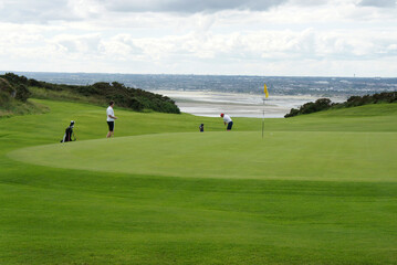 Fototapeta na wymiar Views of Ireland. Howth Peninsula Golf Course.