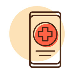 Obraz premium Smartphone with medical cross vector icon