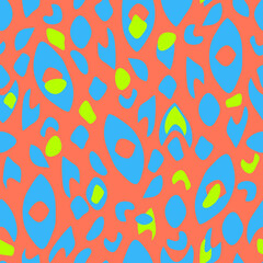 Seamless vector pattern animal texture on pink background. Bright abstract fur wallpaper design. Trendy fashion textile.