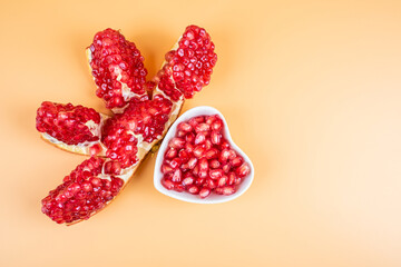 Fresh and delicious pomegranate pulp
