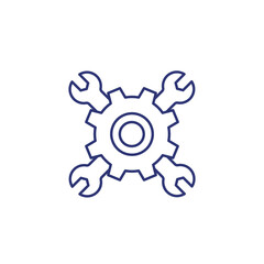 gear and wrenches line icon