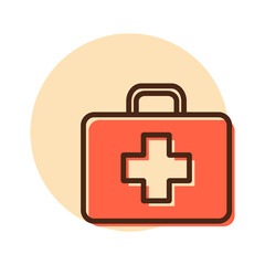 First aid kid vector icon. Medical sign