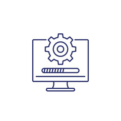 update, software line icon on white