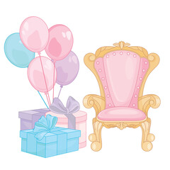 Baby Birthday Throne isolated on white background