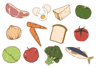 オシャレな食材アイコンセット