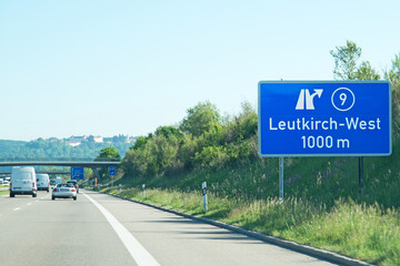 Autobahn 96, Ausfahrt 9, Leutkirch-West