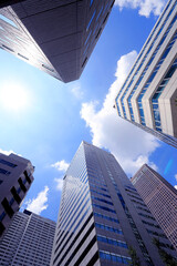 Cityscape under the blue sky