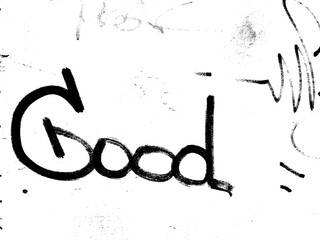 Weathered concrete wall. Rustic stone grit texture. Black stains and noise for distressed effect. Old worn vintage overlay. White paint brushed stroke. Monochrome old concrete wall background