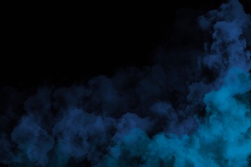 3d blue color splash on abstract black background	