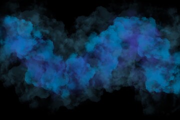 3d blue  color splash on abstract black background	