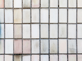 Stones cladding plates on the wall closeup. Abstract geometric architectural background.