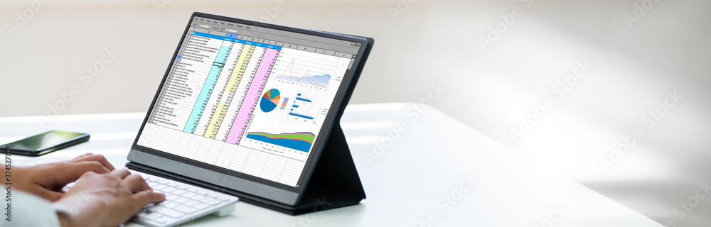 Poster spreadsheet data business work