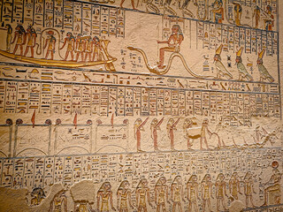 Ancient Egyptian writing, Egyptian hieroglyphs, wall inscriptions