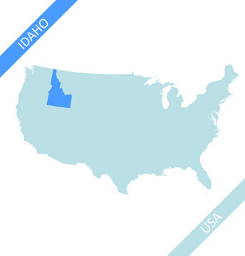 Idaho state on USA map