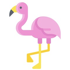 Flamingo bird icon, Summer vacation related vector