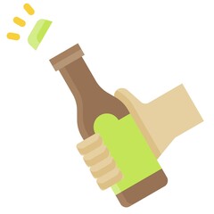 Open bottle icon, Summer vacation related vector