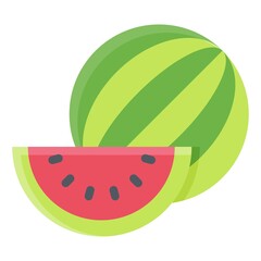 Sliced watermelon icon, Summer vacation related vector